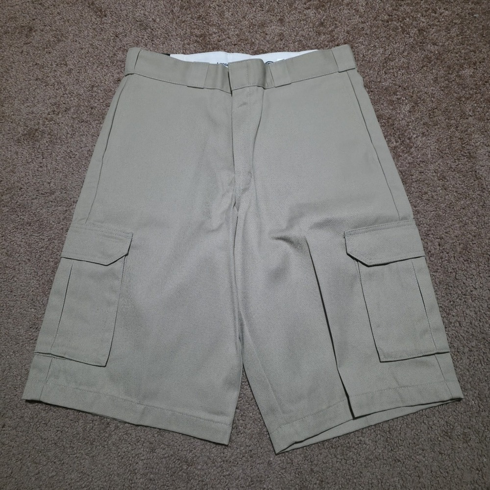 Dickies Mens Cargo Shorts Size 34 Khaki Work Pocket Durable NEW 13" Inseam
